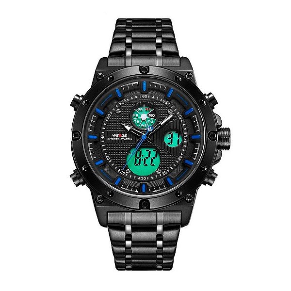 Relógio Masculino Weide AnaDigi WH6906B - Preto e Azul