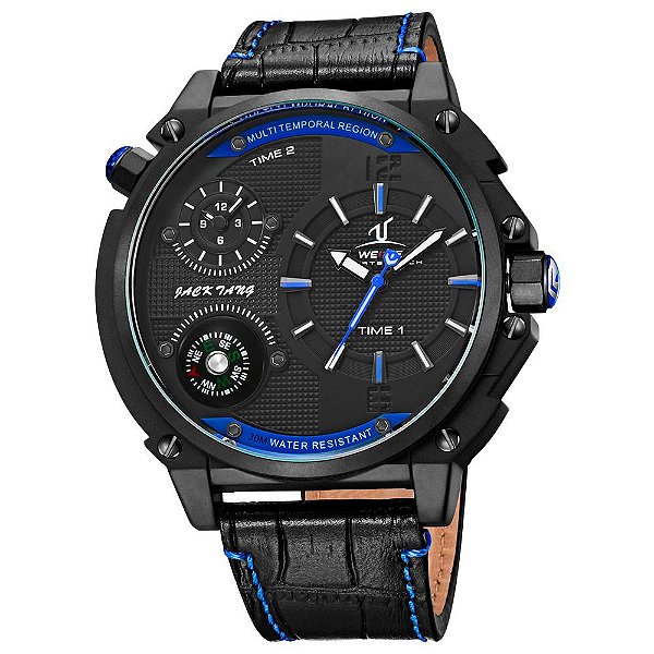 Relógio Masculino Weide Analógico UV1507B Preto e Azul