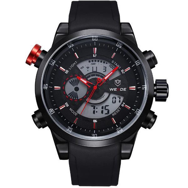 Relógio Masculino Weide AnaDigi WH-3401 - Preto e Vermelho