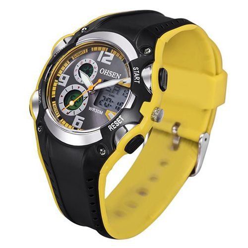 Relógio Masculino Ohsen AnaDigi Esporte AD1309 Amarelo