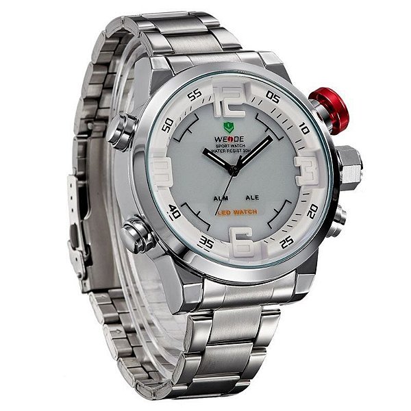 Relógio Masculino Weide AnaDigi Casual WH-2309 Branco