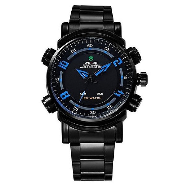 Relógio Masculino Weide AnaDigi WH-1101 - Preto e Azul
