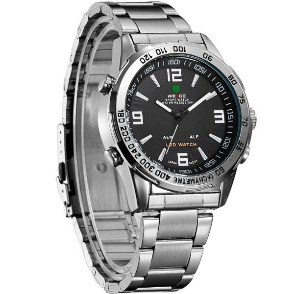 Relógio Masculino Weide AnaDigi WH-1009 - Prata e Preto