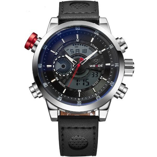 Relógio Masculino Weide AnaDigi WH-3401-C - Preto e Prata