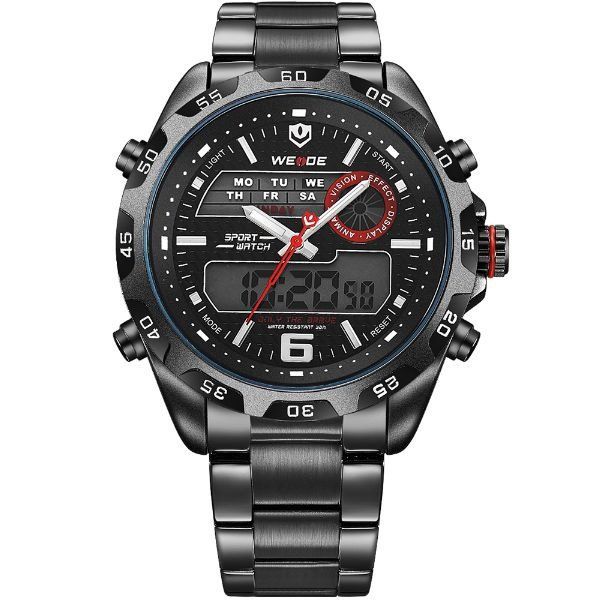 Relógio Masculino Weide AnaDigi WH-3403 - Preto e Vermelho