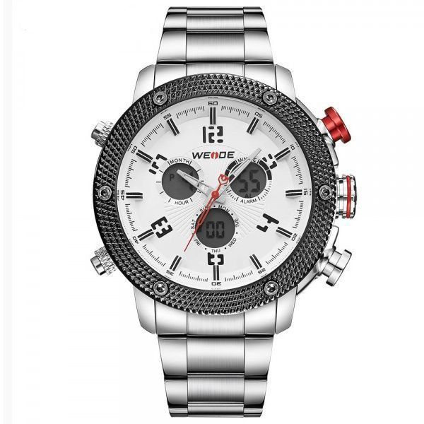 Relógio Masculino Weide AnaDigi WH-5206 - Prata e Branco