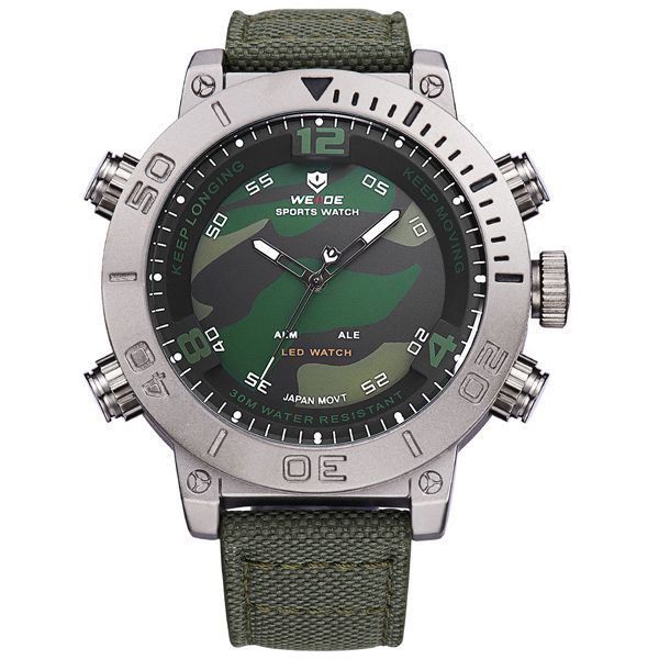 Relógio Masculino Weide Anadigi WH-6103 Verde
