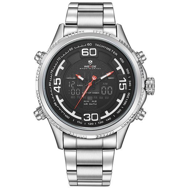 Relógio Masculino Weide AnaDigi WH-6306 - Prata e Preto