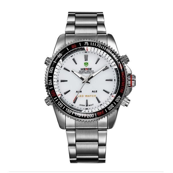 Relógio Masculino Weide AnaDigi WH-903 - Prata e Branco
