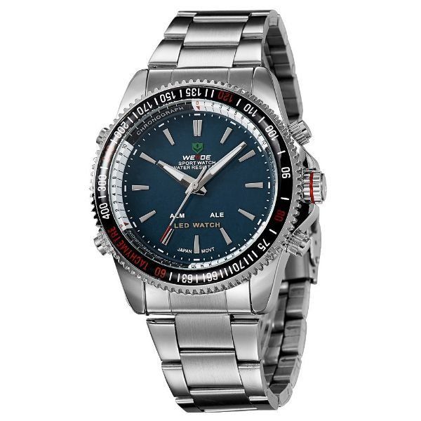 Relógio Masculino Weide AnaDigi WH-903 - Prata e Verde