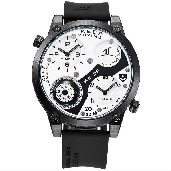 Relógio Masculino Weide Analógico UV-1505 - Preto e Branco