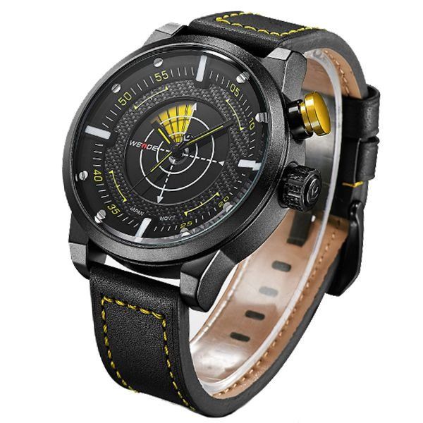 Relógio Masculino Weide Analógico WH-5201 - Preto e Amarelo