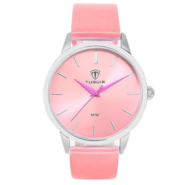 Relógio Feminino Tuguir Analógico TG106 Rosa e Prata