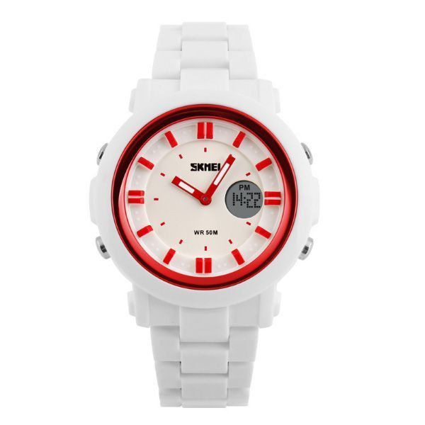 Relógio Feminino Skmei Anadigi 1062 Branco