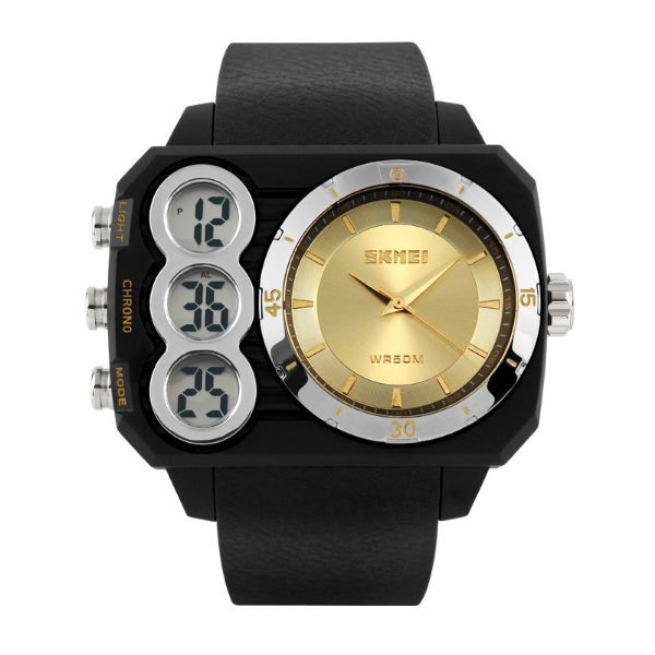 Relógio Masculino Skmei AnaDigi 1090 - Preto e Dourado