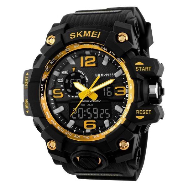 Relógio Masculino Skmei AnaDigi 1155 - Preto e Dourado