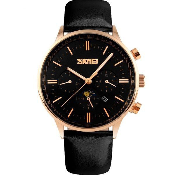 Relógio Masculino Skmei Analógico 9117 - Preto e Dourado