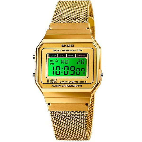Relógio Unissex Skmei Digital 1639 Dourado