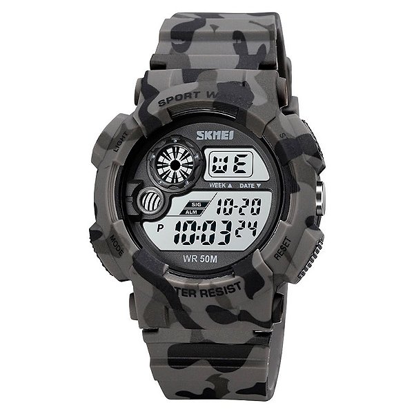 Relógio Masculino Skmei Digital 1718 - Cinza Camuflado