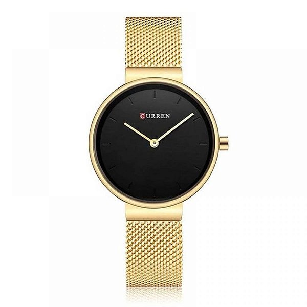 Relógio Feminino Curren Analógico C9016L - Dourado e Preto