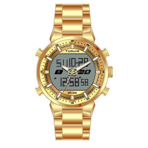 Relógio Masculino Tuguir AnaDigi TG1128 Dourado