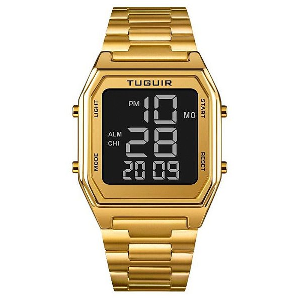 Relógio Unissex Tuguir Digital 1735 Dourado