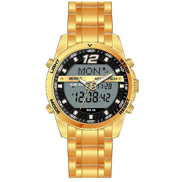 Relógio Masculino Kat-Wach AnaDigi KT1123 - Dourado