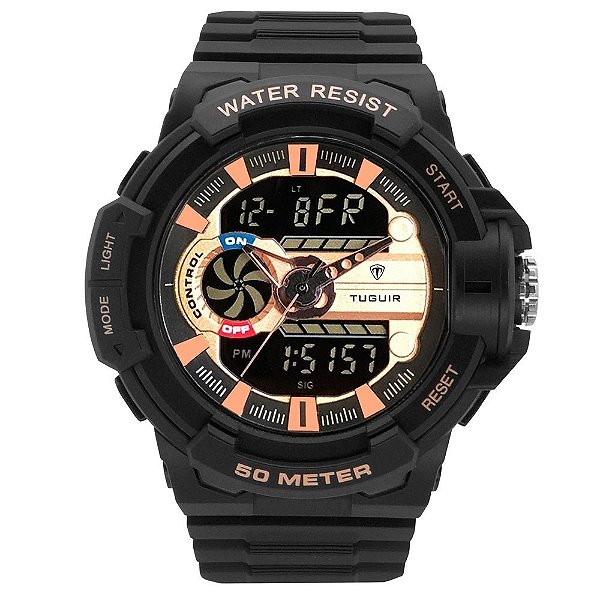 Relógio Masculino Tuguir AnaDigi TG3J8009 Preto e Rose