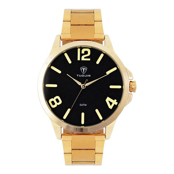 Relógio Masculino Tuguir Analógico TG100 - Dourado e Amarelo