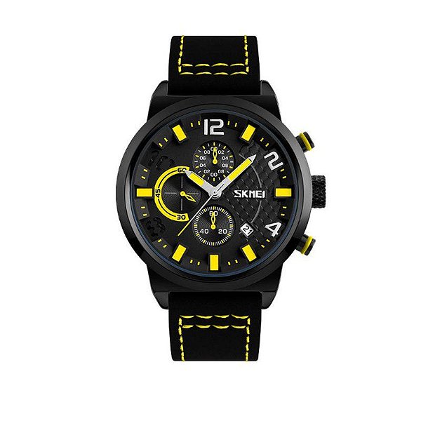 Relógio Masculino Skmei Analógico 9149 - Preto e Amarelo