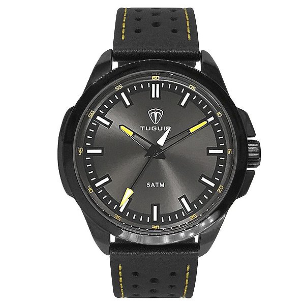 Relógio Masculino Tuguir Analógico TG164 Preto e Amarelo