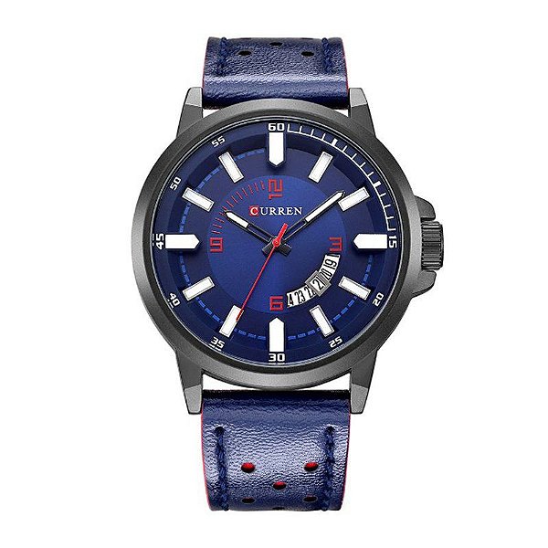 Relógio Masculino Curren Analógico 8228 - Azul e Preto