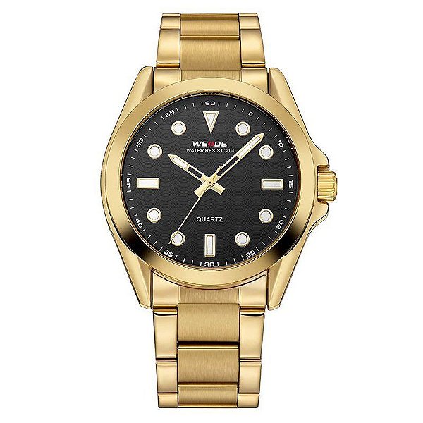 Relógio Masculino Weide Analógico WH-802 - Dourado e Preto