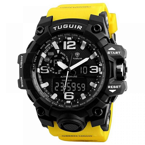 Relógio Masculino Tuguir AnaDigi TG1155 Amarelo e Preto