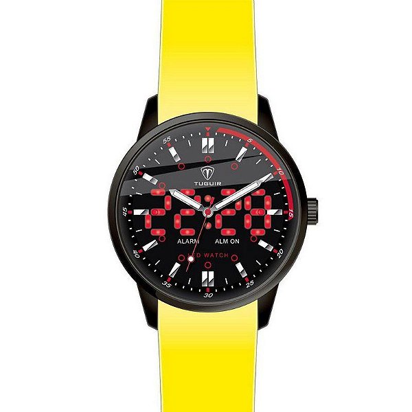 Relógio Masculino Tuguir AnaDigi TG2118 - Amarelo e Preto