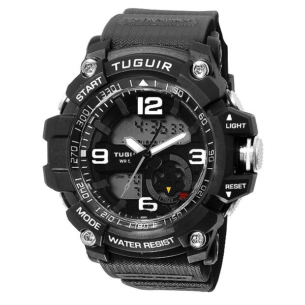 Relógio Masculino Tuguir AnaDigi TG253 Preto e Branco