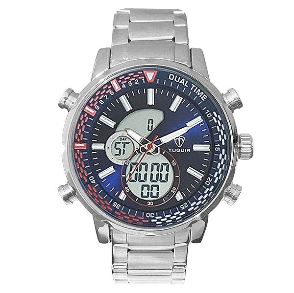 Relógio Masculino Tuguir AnaDigi KT1157-TU Prata e Azul