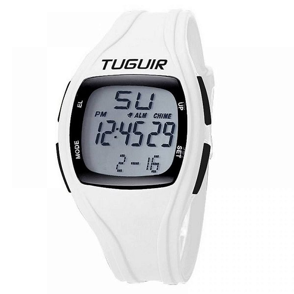 Relógio Pedômetro Unissex Tuguir Digital TG1801 - Branco