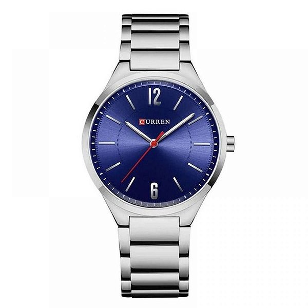 Relógio Unissex Curren Analógico 8280 - Prata e Azul