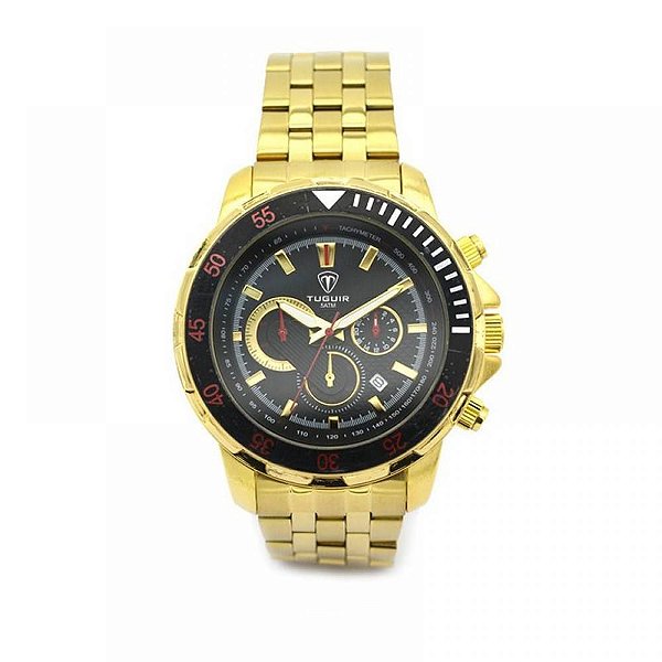 Relógio Masculino Tuguir Analógico 5008 - Dourado e Preto