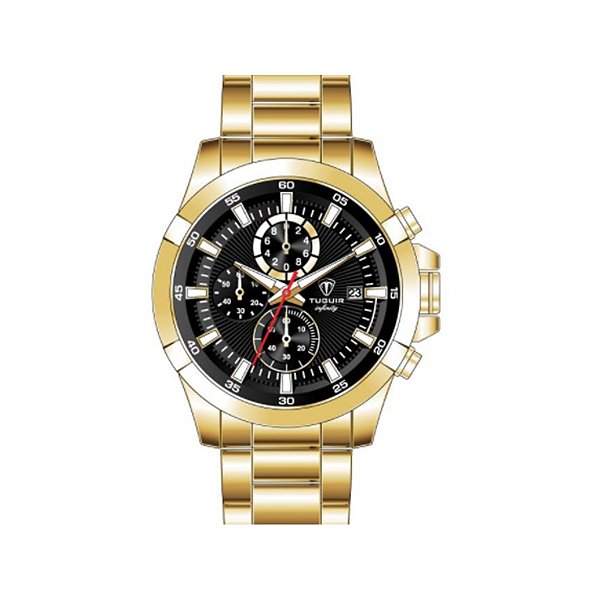 Cronógrafo Masculino Tuguir Analógico Infinity TGI37034 Dourado e Preto