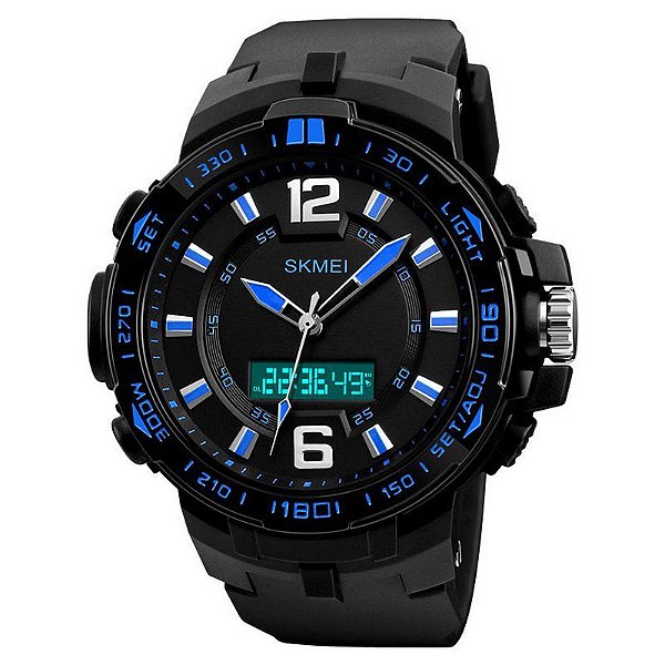 Relógio Masculino Skmei Anadigi 1273 - Preto e Azul