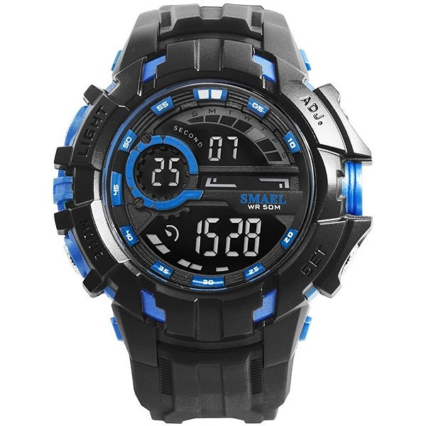 Relógio Masculino Smael Digital 1610 Preto e Azul