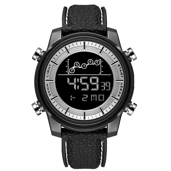 Relógio Masculino Smael Digital 1556 Preto e Prata