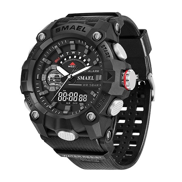 Relógio Masculino Smael AnaDigi 8040 Preto