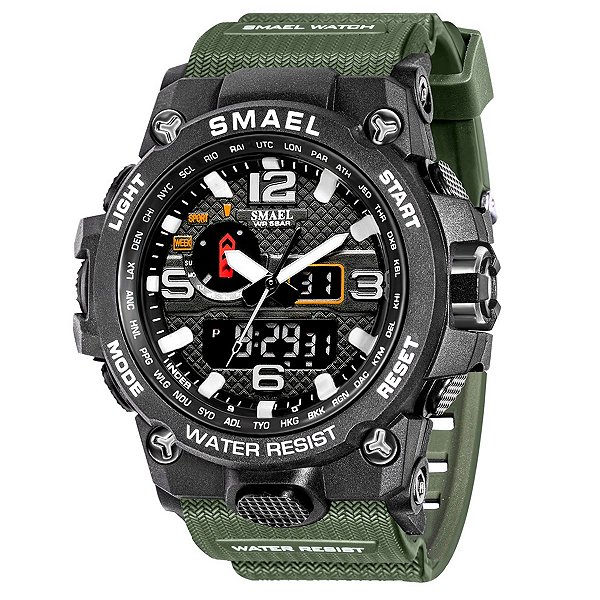 Relógio Masculino Smael AnaDigi 1545D Camuflado e Preto
