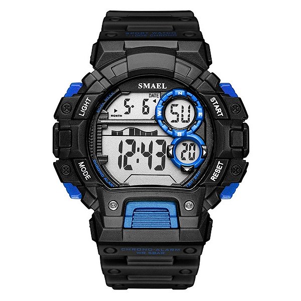 Relógio Masculino Smael Digital 1443 Preto e Azul