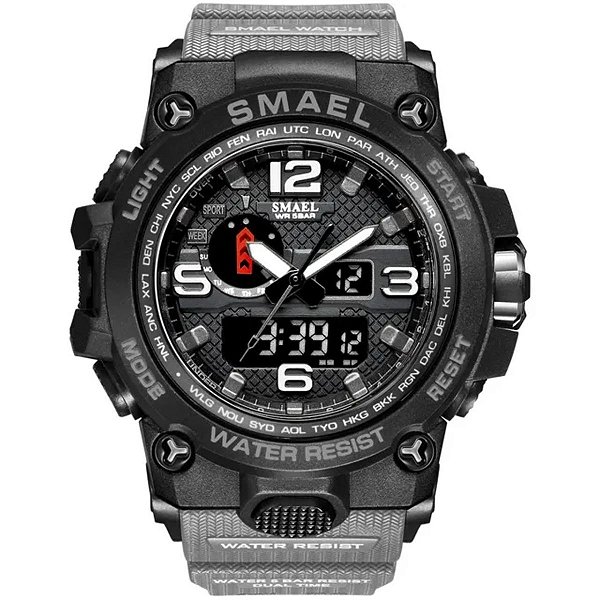 Relógio Masculino Smael AnaDigi 1545D Cinza e Preto