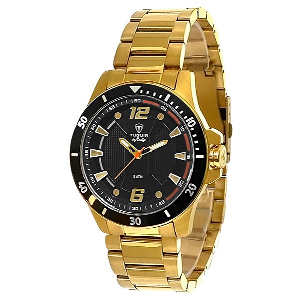 Relógio Masculino Tuguir Analógico Infinity 9166A Dourado e Preto