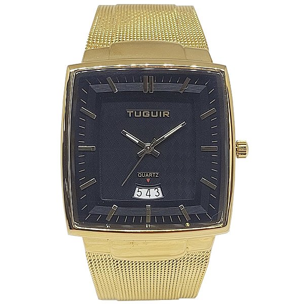 Relógio Unissex Tuguir Analógico TG30336 Dourado e Preto
